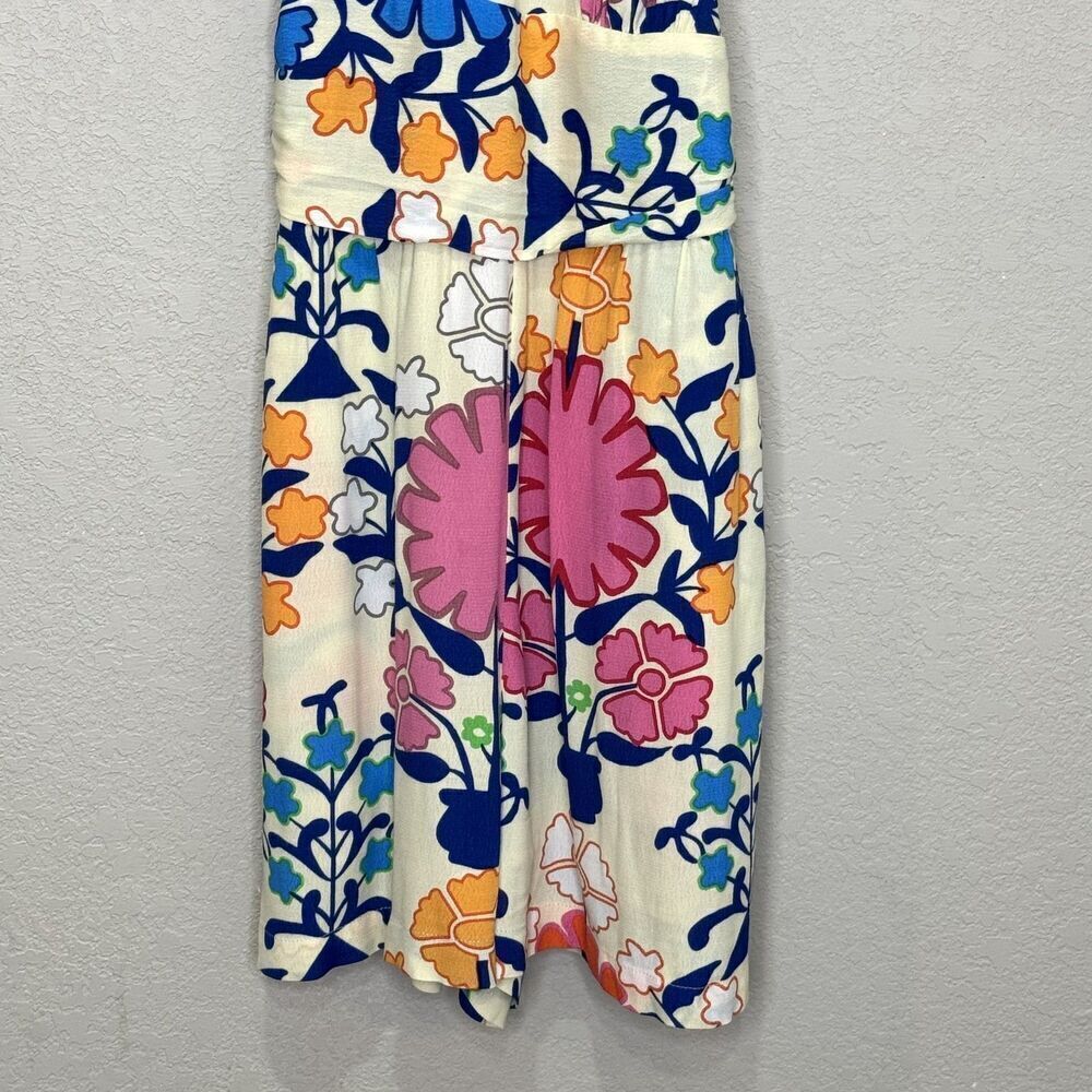 Plenty by Tracy Reese Shorts Romper XS Multicolor Floral Halter Midi Boho Summer - Picture 6 of 10
